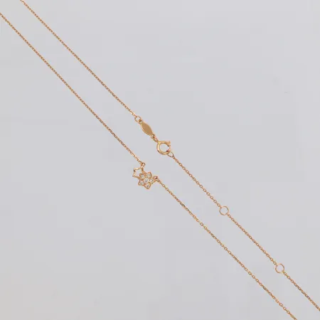 Kedja med integrerat hänge längd 45cm med diamanter 6xca 0,02ct, bredd 1mm, 18K Vikt: 2 g