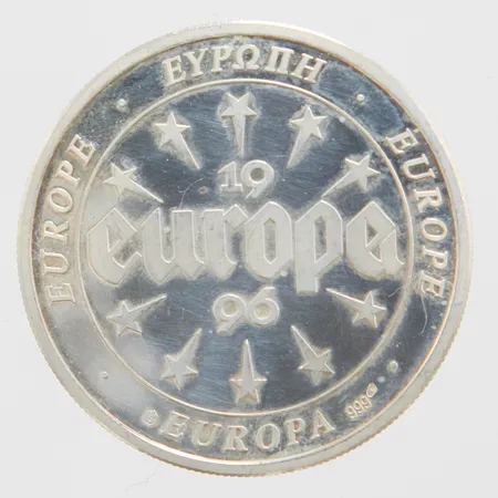 Mynt Europa 1996 Danmark Ø40mm, etui, silver 999/1000 Vikt: 20,1 g