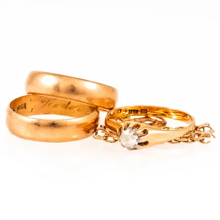 Diverse defekt/graverat guld 18K 14,8g. 