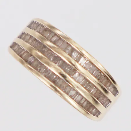Ring vita stenar stl:17¾, bredd 3,1-9mm, 9K  Vikt: 5 g