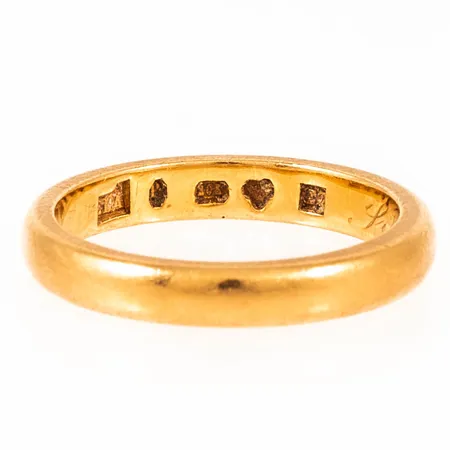 Ring slät stl:18½ bredd 3,5mm höjd 2mm, gravyr, 20K 6,9g. 
