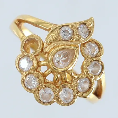 Ring saknar sten 21K.  Vikt: 3,2 g