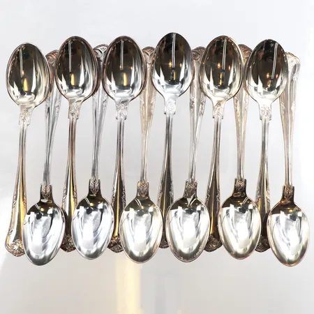 12 Kaffeskedar, Herrgård, 11,8cm, 830/1000 silver. Vikt: 193,1 g