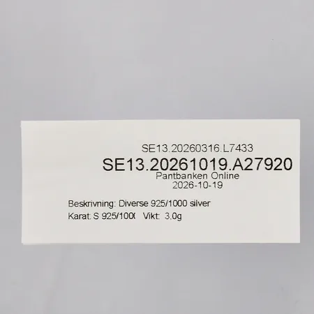 Diverse 925/1000 silver Vikt: 3 g