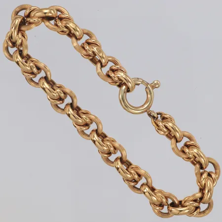 Armband, längd 22cm, bredd 10,3mm, lås i gulmetall, 18K Vikt: 17,8 g