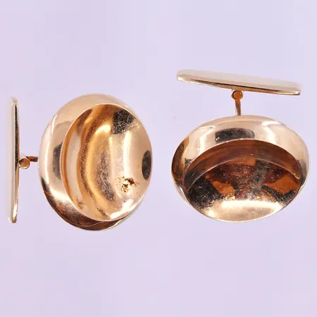 Ett par manschettknappar Ø21 mm 18K. Vikt: 15,1 g