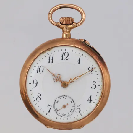 Mormorsur Ø33mm, liten sekundvisare, innerboett i metall, går ej, 14K