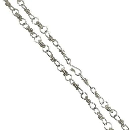 Halskedja silver 800/1000, längd 63 cm, bredd 4,5 mm, oidentifierad tillverkarstämpel Vikt: 12,1 g