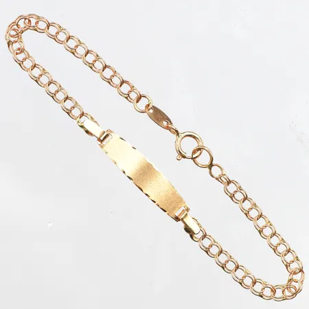 Barnarmband, längd ca 13cm, bredd ca 4,2mm, 18K. Vikt: 1,4 g