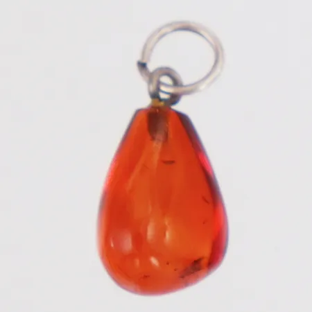 Hänge bärnsten längd 20mm, metall