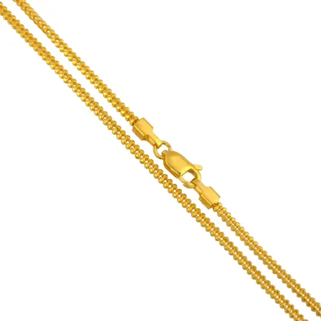 Halskedja i 21K guld, modell med fyrkantig kedja 2x2 mm, längd 50,5 cm, fint skick Vikt: 9,2 g