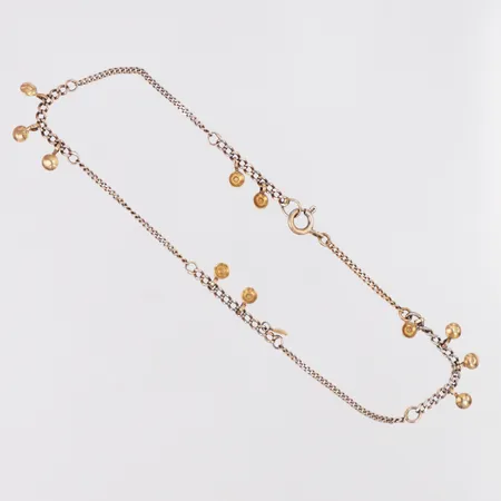 Vristlänk berlocker längd 24,5cm, 18K Vikt: 4,2 g
