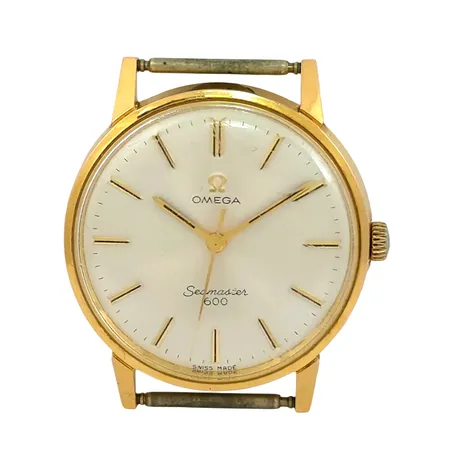 Herrur Omega Seamaster 600, guld på stål, Ø34,5 mm, manuell - fullt fungerande, kaliber 601, referensnummer 135.011, serienummer 22346308, slitage krona, mindre bruksmärken,