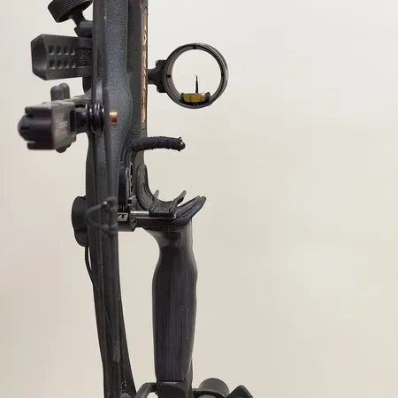 Compound pilbåge Hoyt Carbon Defiantt, vänster, Sikte Axcel AV-41, pilhylla Hoyt, ställning, 11 Pilar blandade märken, Pilkoger, Release The Incredible, inseksnyckel, väska. Vikt: 0 g Skickas med postpaket.