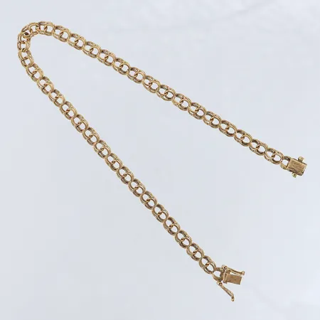 Armband Bismarck längd 20,5cm bredd 4,5mm skadat lås 18K.  Vikt: 5,9 g