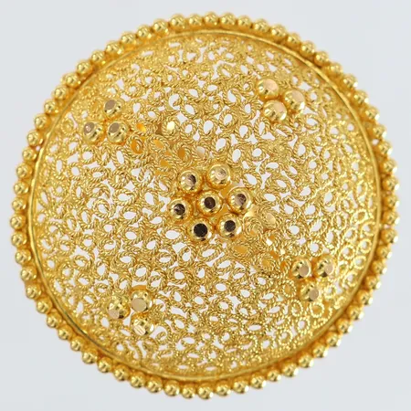 Ring med filigranarbete justerbar stl:17¾ Ø31mm 21K Vikt: 9 g