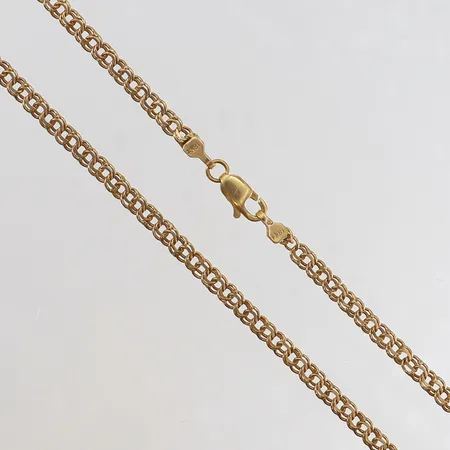 Kedja Bismarck längd 47cm bredd 3mm 18K.  Vikt: 9,9 g