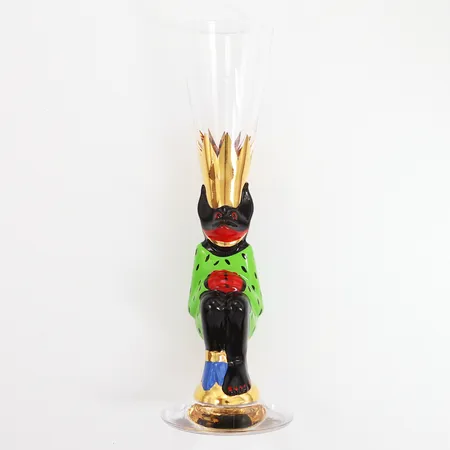 Snappsglas Orrefors Nobel Djävulsglas formgivare Gunnar Cyrén 2014, 16,5cm, limegrön, monogramsignerad Vikt: 0 g