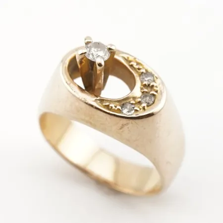 Ring m diamanter, stl 16(49), bredd 9mm, 18k Vikt: 5 g
