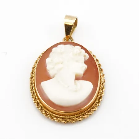 Hänge m camè, 30mm x 18mm, 18k Vikt: 3 g på auktion i Helsingborg hos Pantbanken Sverige