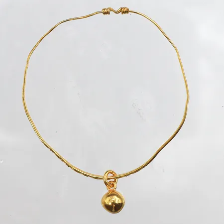 Stel fotlänk för barn, Ø50mm, solid, ojämn form, 23K. Vikt: 3,8 g