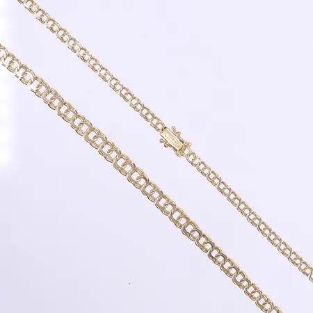 Halskedja doserad Bismarck kistlås längd 43cm bredd 3,5-5,7mm 18K Vikt: 12,3g Vikt: 12,3 g