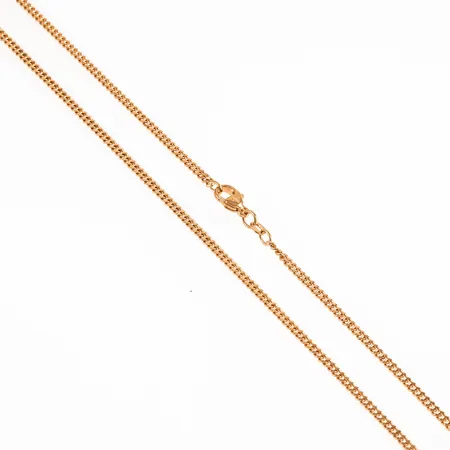 Kedja Pansar i 18K guld. Det är 60 cm långt, 2,5 mm brett och väger 14,7g. Fint skick. Karbinhake. Stämplad Balestra, 750.