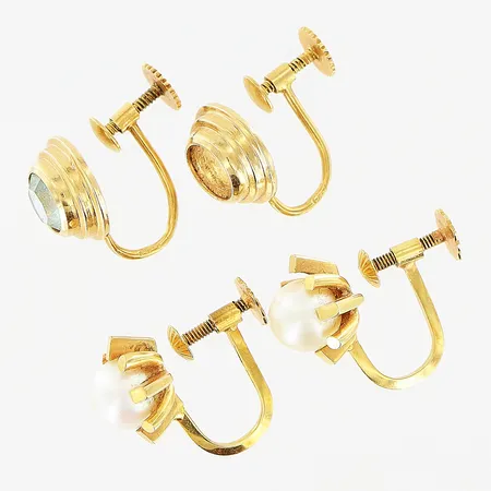 2 par örhängen, defekter, 18K Vikt: 7,4 g