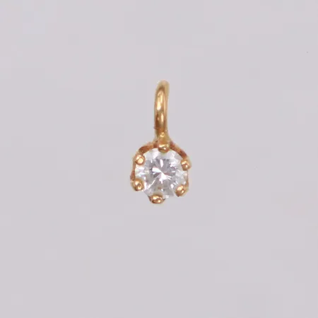 Hänge med diamant 1xca0,10ct, längd 7,1mm, bredd 3,5mm, 18K Vikt: 0,2 g