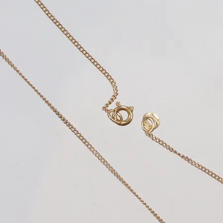 Kedja Pansar, längd 44cm, bredd 1mm, defekt lås, 18K Vikt: 2,5 g