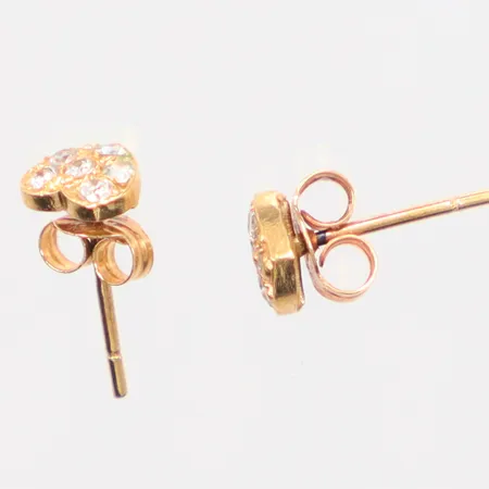 Ett par örhängen vita stenar, 1,3cm, 18k  Vikt: 0,7 g