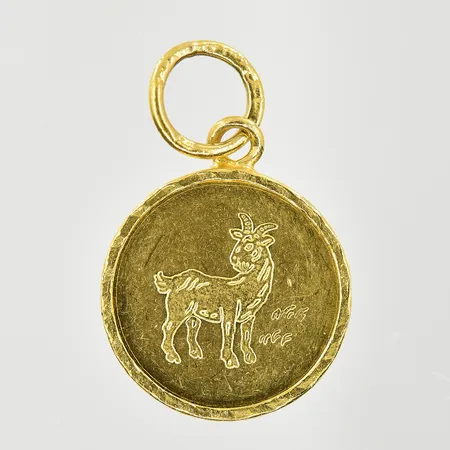 Hänge med get, Ø13 mm, 23K. Vikt: 1,8 g