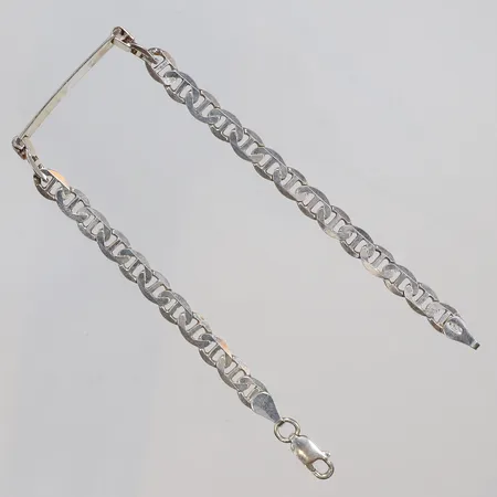 Armband med platta, längd 21,5cm, bredd 5mm, silver, 925/1000 Vikt: 7,7 g