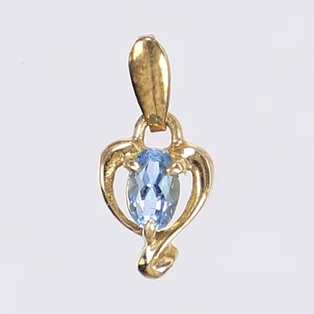 Hänge med blå sten, höjd 14mm, 18K Vikt: 0,6 g