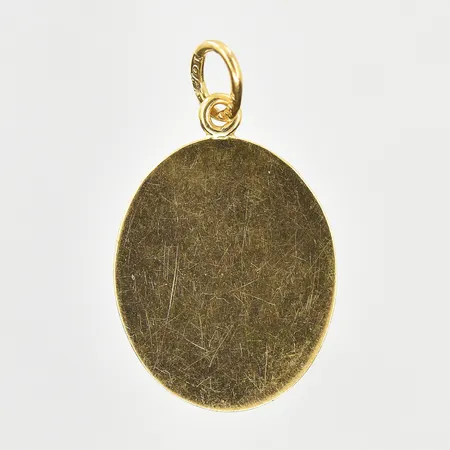 Hänge bricka, längd 25 mm, bredd 12 mm, 18K. Vikt: 2,5 g