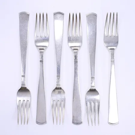 6 Bordsgafflar Rosenholm GAB design Jacob Ängman längd 175mm silver 830/1000 Vikt: 237,1 g