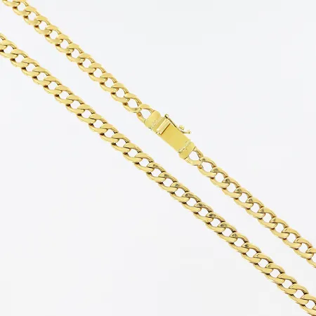 Kedja Pansar 53cm, bredd 5,5mm, slitage på länkbitar, utbytt lås, 18K Vikt: 20,7 g