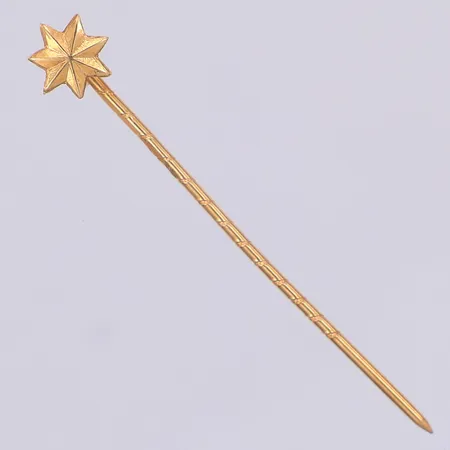 Nål stjärna, 40,5mm, 6,2mm, Lagerströms Fabriks Aktiebolag, kattfot 18K Vikt: 0,8 g