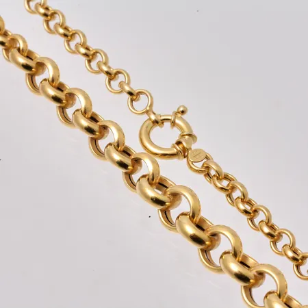Collier i 18K guld, 45cm, Ärtlänk, ihålig, bredd 5,5-9,6mm, tillverkad av Guldfynd, vikt 14,15g.