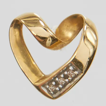 Hänge, hjärta, 11,3x11,7mm, diamanter 3 x ca.0,005ct, GHA, 18K Vikt: 1 g