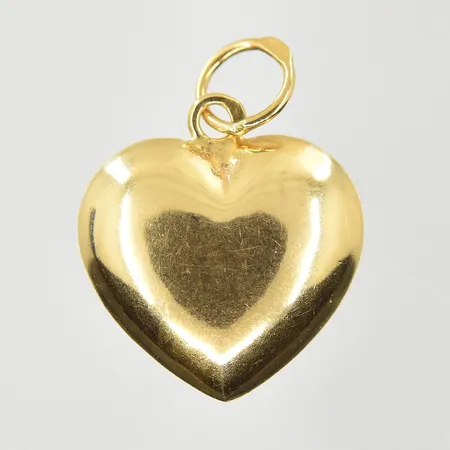 Hänge hjärta, längd 15 mm, bredd 8 mm, 18K. Vikt: 0,5 g