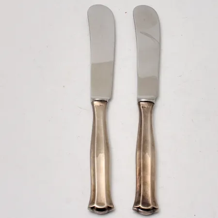 12st smörknivar i silver, 17,5cm, modell Birgitta, tillverkad av Mema, 830/1000, vikt 73,98g.