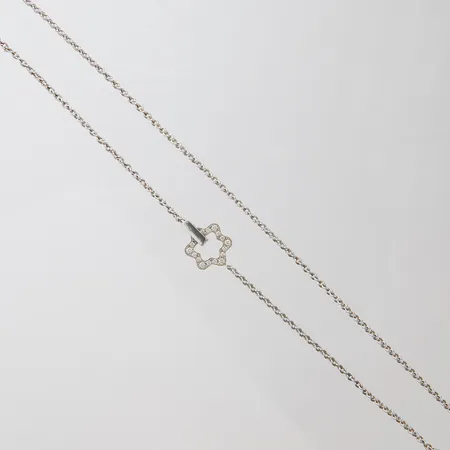 Collier Mont Blanc med diamanter 12xca0,01ct + 6xca0,02ct, längd ca 42cm, bredd ca 1,5-15mm, vitguld, certifikat Mont Blanc New York 2007, 18K, slitage på etui, ytterkartong Vikt: 9,4 g