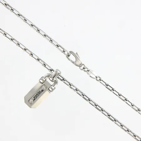 Collier Fossil 50cm, bredd: 3mm, hänge 30mm, bredd: 11mm, stål Vikt: 0 g