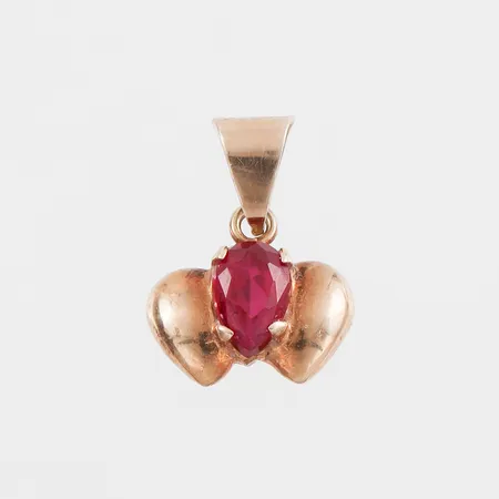 Hänge med sten 18k,höjd med ögla 13.6 mm. Vikt: 0,7 g