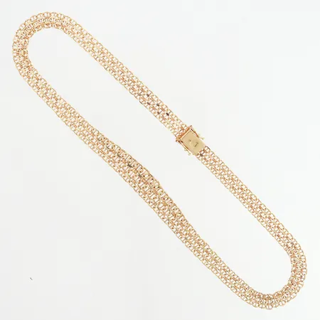Collier X-länk 46,5cm, doserad med stav, bredd: 8-12mm, 18K Vikt: 29,3 g