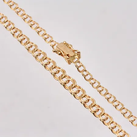 Collier i 18K guld, 42cm, Bismarck, bredd 3-4,8mm, tillverkad av Guldfynd, vikt 6,87g.