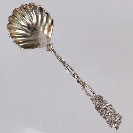 Sked, Ros, längd 14cm, Gewe, Malmö, år 1947, 830/1000 silver Vikt: 20,3 g