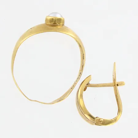 Ring defekt, udda örhänge, 18K  Vikt: 1,9 g