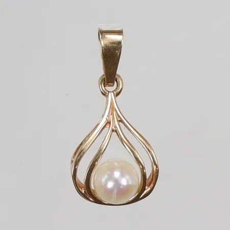 Hänge med odlad pärla 10x20mm SGP 18K Vikt: 1,1 g